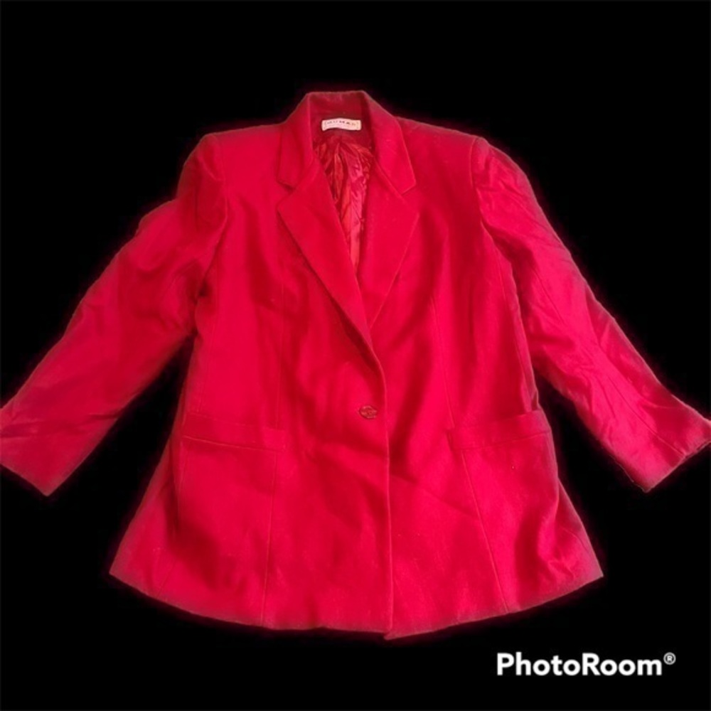 Vintage 100% wool red Dumas blazer